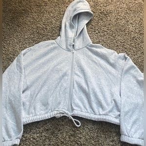 H&M grey cropped hoodie